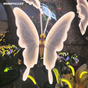 Momovalley 69CM Warm White Wall Mounted LED Butterfly Light Automatic Opening Closing Landscape Decor Wedding Equipment Decor