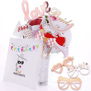 Wedding Bridal Shower Rose Gold Hen Party Accessories Bachelorette Photo Booth Props