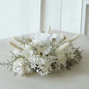 Wholesale White Preserved Flowers Roses Ball Wedding Centerpieces Table Floral Arrangements Flowers for Wedding Decoration