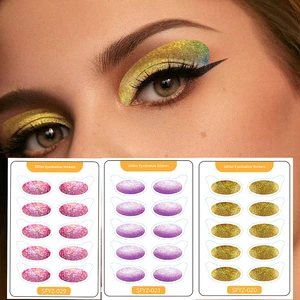 Waterproof Glitter Eyeshadow Paste Temporary Tattoo Stickers for Festival Makeup Stage Show Shimmer Highlighter Eye Decorations