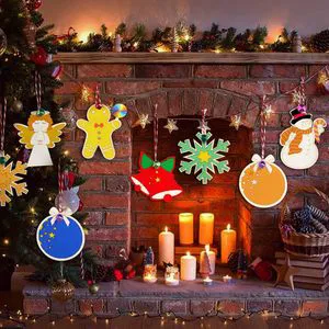 Easter Wood Ornaments Bunny Chicken Egg Flower Shapes DIY Party Decorations with Drawing Pen Holiday Supplies