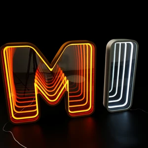 Custom Multi-Layer Infinity LED Sign Wedding Acrylic Abyss Mirror Letters Infinite LED Letter Sign Infinity Mirror Signs