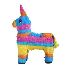 627044 Rainbow Unicorn Horse Pinata Large 57x43x14cm Pull String Stick Party Game Kids Birthday Baby Shower Wholesale