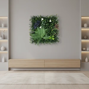 Solar Panel Decorative Faux Wall with Artificial Green Grass for Home Wedding Christmas Party Valentine's Day Graduation
