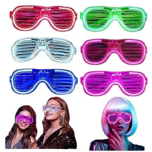 FineGreen Modern with Light-Up Flashing Glow Party Favors Decorations Plastic LED Glasses