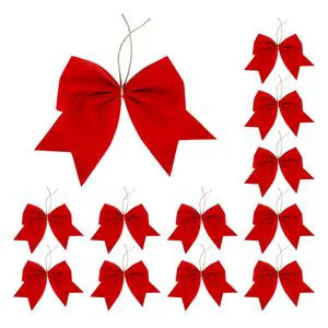 Red Velvet Christmas Ribbons with Bows for Wreath and Tree Decoration Festive Ornament for Holiday Decor