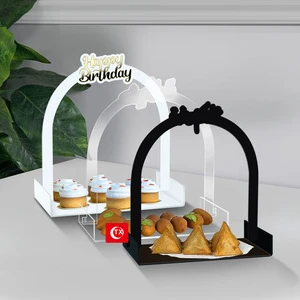 Reusable Acrylic Ramadan Candy Tray Food Container EID Mubarak Supplies for Muslim Festival Party Decoration