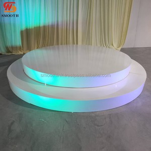 Wedding Reception Round Acrylic Stage White Dance Floor Wedding Event Backdrop for Wedding Events Party
