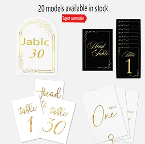 Table Numbers Wedding Table Seating Cards Gold Foil Table Numbers for Wedding Reception Birthday Party Black and Gold