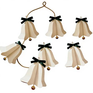 Christmas Bell Ornaments Paper Hanging Tree Decorations New Year's Party Winter Holiday Home Decor 9 PCS