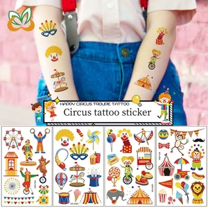 Circus Supplies Arm Face Colorful Customizable Tattoo Sticker for Boys Girls Waterproof Fun Party Kids Temporary Tattoo