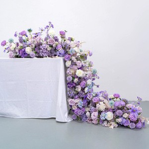 Hot Sale Artificial Flower Rows Floral Arch Wedding Decorations Supplies for Wedding Stage Party Decoration