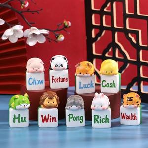 Trending Mahjiang Fortune Sparrow God Blind Box Lucky Mahjong Animal Resin Figures Hidden Chase Edition Desktop Decor Holiday