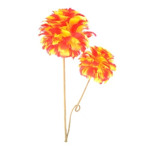 Orange Goose Feather Christmas Ball for Xmas Tree Ornament Festive Fall Autumn Wedding Decor Party Holiday Gift Craft Supply