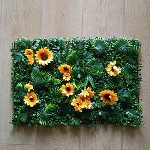 Artificial Plant Wall Hanging with Plastic Flowers and Sunflowers High Simulation Outdoor Wedding Decor