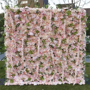 QSLH-V230 Wedding Stage Decoration 5D Roll up Flower Wall Floral Backdrop Flower Wall Wedding Decor