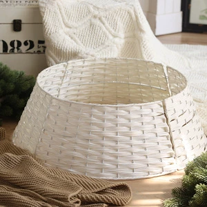 New Arrival Woven Christmas Tree Collar Detachable PP Wicker Christmas Tree Decorations Base Stand Skirt Christmas Tree Collar