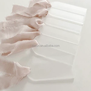 Hot Sale Acrylic Tag Reserved Seat Card With Ribbon Personalized Name and Table Numbers Seat Label for Party Business