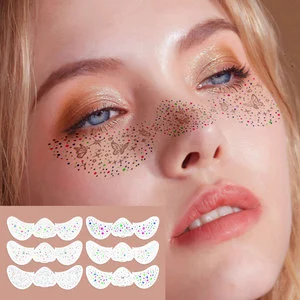 Gold Silver Laser Silver Neon Face Freckle Tattoo Sticker Waterproof Daily Makeup Selfies Sticker for Festival & Party Makeup