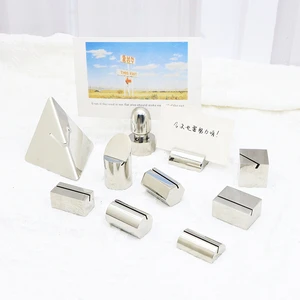 Elegant Silver Metal Table Number and Name Card Holder for Weddings and Hotels with Place Card Feature