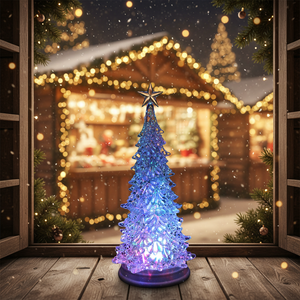 MSD Acrylic LED Christmas Xmas Tree Transparent Night Light With Customizable Design For Christmas Gifts