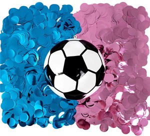 Gender Reveal Party Supplies Football Party Game With Blue and Pink Paper Confetti Gender Reveal Game