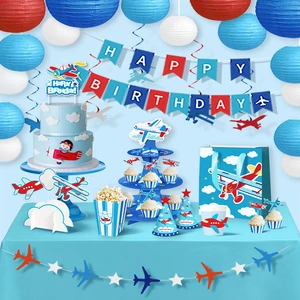 Xieli Birthday Party Kit Airplane Theme Party Decoration Set for Birthday Event