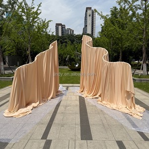 Outdoor Wedding Ideas Wedding Background Ripple Drapery Curved Arch Frame Wave Wedding Drapes Backdrop Stand