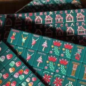 Designer Nutcracker Christmas American Mahjong 160 Hand-Painted Acrylic Tiles For Holiday Entertaining Seasonal Décor