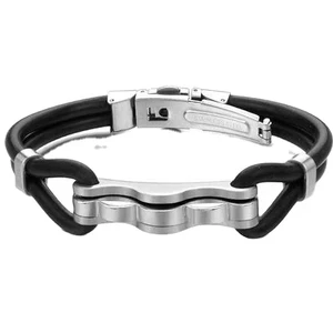 Craft Wolf Fashion Charm Stainless Steel Rubber Silicone Power Slap Bracelets Fashion Wellness Jewelry Sport Magnetic Bangle