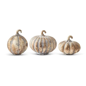Orange Halloween Lantern Pumpkins Battery Operated Light up Sliver Halloween Pumpkin Decorations for Indoor Outdoor