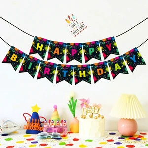 LEMON Colorful Birthday Party Decorations Banner Flag Decor Bandera Happy Birthday Banner Birthday Party Supplies