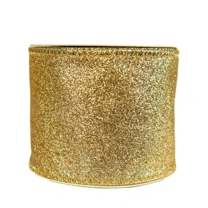Xmas Tree Decor Ribbon Rolls 2.5 Inch Wired Grosgrain Ribbon for Christmas Tree Decoration