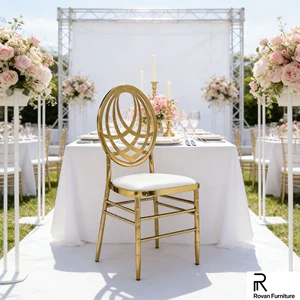 Stable Gold Luxury Hot Selling Style Metal Iron Plating Wedding Chairs
