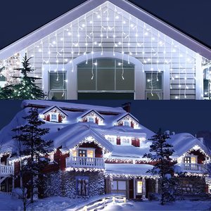 Molt Factory Wholesale LED IP44 Waterproof PVC Warm White Curtain Waterfall Light String for Christmas & Festival Decorations