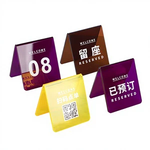 Custom Stainless Steel Restaurant Table Number Cards Silk Screen Printed Scan-to-Order Designs-Hold-Your-Seat Order Pickup Signs
