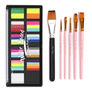Professional Party Face Painting Kit with Water Activated Gouache Paint Body Makeup Tattoo & Oil Painting