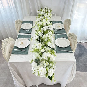 Realistic Silk Artificial Wedding Flower Backdrop with Mixed Roses Lilies & Tulips-Modern Style Waterproof & Handmade