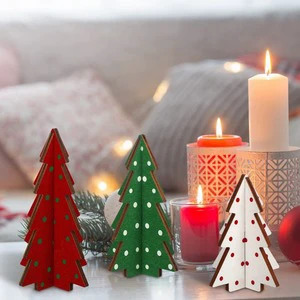 Christmas Decorations - Wooden Ornaments in the Shape of a Christmas Tree