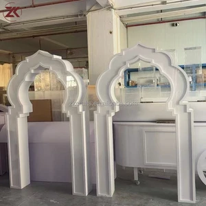 ZKA IFactory Custom White PVC Indian Wedding Backdrop Stand Mandap Style Event Arch Stage Background for Party Decoration