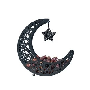 YouTi Islamic Decor Iron Crescent Moon Eid Gift & Ramadan Table Decor 10x17x27cm Light Indoor Essential Supplies