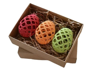 New Collection Easter Decorations - Set of 3 Crochet Easter Eggs, Spring Ornaments High Quality From Vietnam