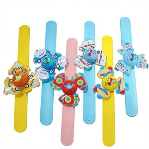 Children's Luminous Rotating Pop Ring Bracelet Boys and Girls Toys Cartoon Cute Car Pat Ring JY163