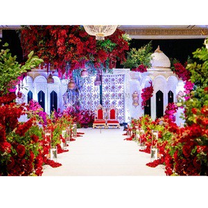 Contemporary Fusion Wedding Stage Decoration Modern Wedding Reception Stage Decoration Grand Romantic Reception Night Stages