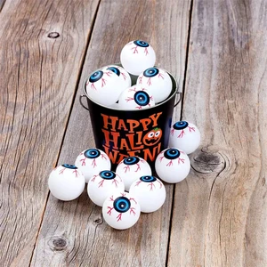 12pcs 3D Eyeball Horror Props Toy Red Blood Line Ghost Festival Night Decoration Halloween Theme Party Supplies Plastic 4x4x4cm