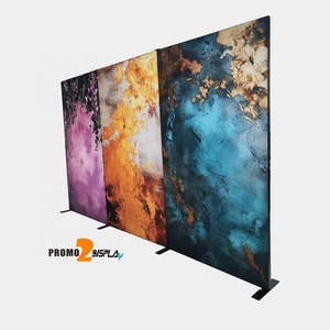 Modern Foldable Free Standing Seg Straight Shape Banner Custom Tension Fabric Display Wall For Photo Booth Stand Sports Events