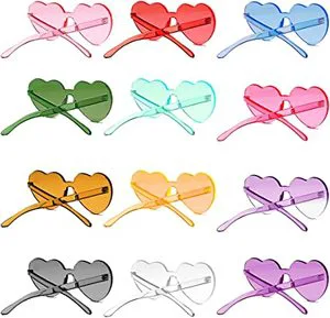 Customizable Heart-Shape Sunglasses Transparent Rimless Frame Colorful Party Favors Bride Bachelorette's Party Decorations