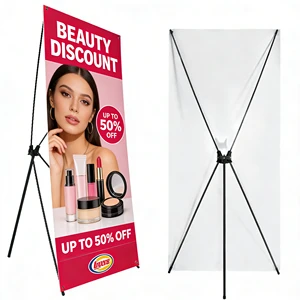 Wholesale Good Quality Steel Base X Banner Stand With 60x160cm & 80x180cm Sizes Weatherproof & Custom Colors