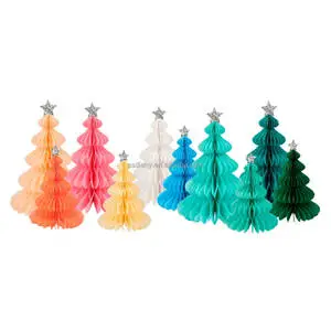 Colorful Christmas Tree 28gsm Tissue Paper Christmas Ball Tree Ornaments Christmas Tree Stand and Accessories