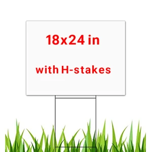 4mm 18x24 Election Campaign Political Signs Corrugated Plastic Yard Signs Lawn Signs with H-stakes